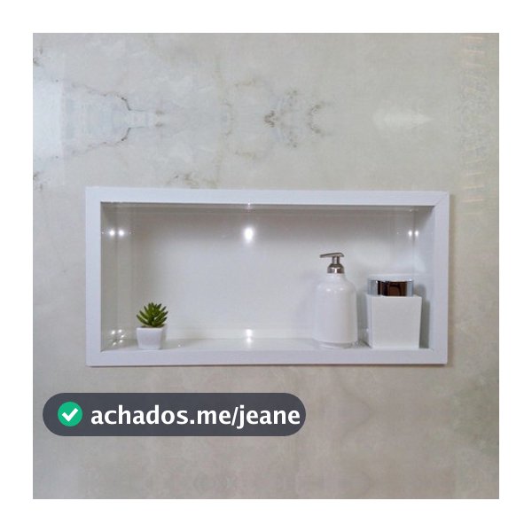 Nicho Porta Shampoo Porcelanato Para Banheiro 30x60x11 Branco Polido