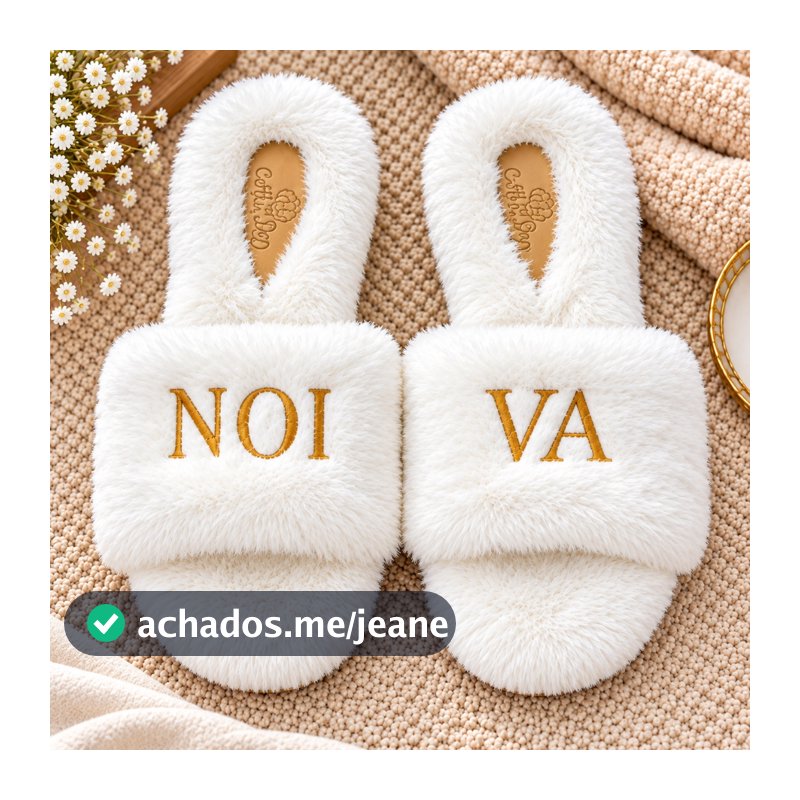 Pantufa Noiva Branca Chinelo Rasteirinha Dia da Noiva Casamento Making Of Bordada Luxo