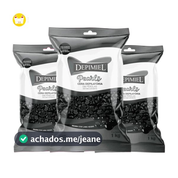Kit com 3 Unidades Cera Negra Em Pérolas De 1Kg - Depimiel
