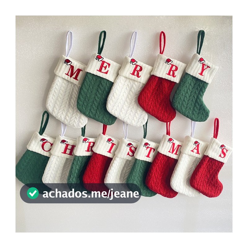Meia de Natal LB Letras em Malha Letras de Natal Meias de Natal Árvore de Bolsa de Personalizada SZ7K