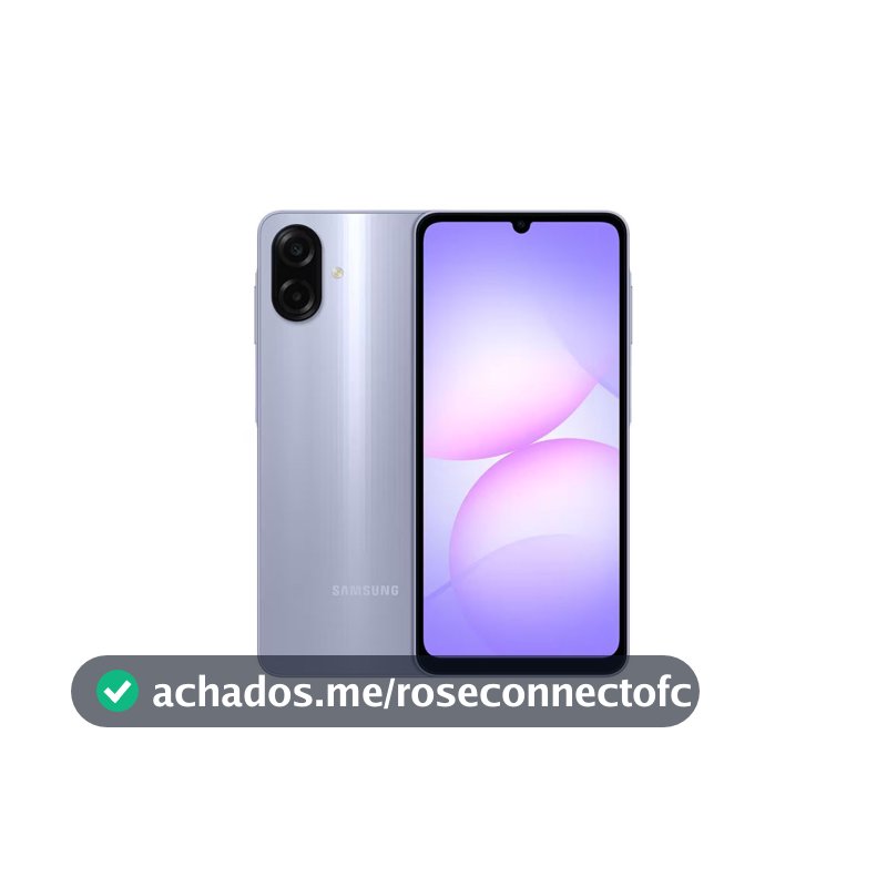 Celular Galaxy A07 Tela 6.7 128GB 4G 90Hz Câmera Dupla 50MP Violeta Samsung