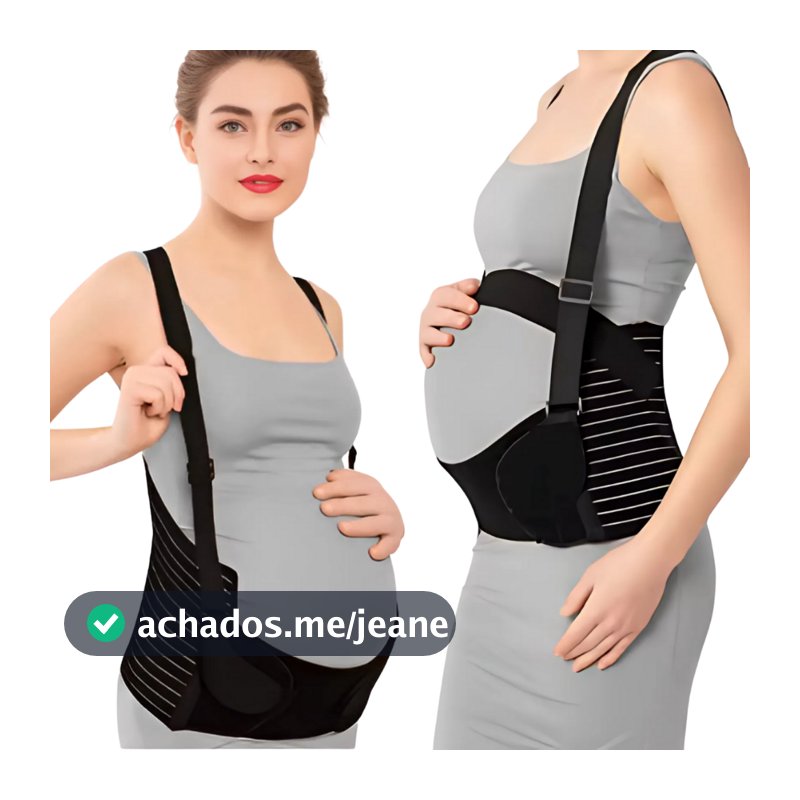 Cinta De Grávida Apoio Barriga Elástica Mulher Gestante Abdominal PRETA