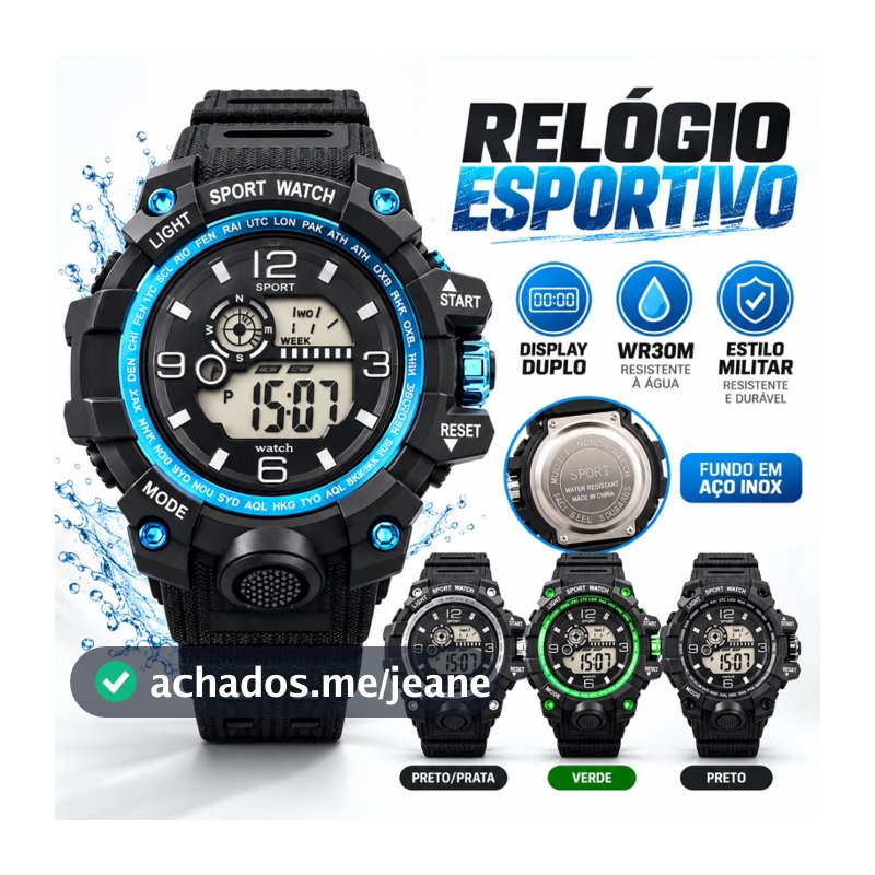 Relógio De Pulso Digital Masculino SPORT Esportivo a Prova d 'Água