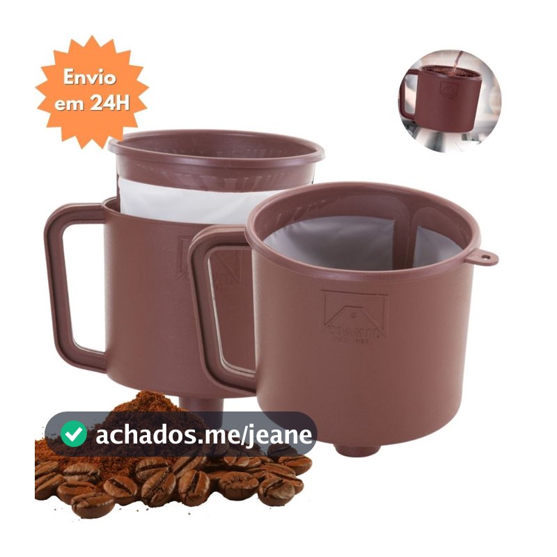 Coador de Café Chá com Filtro Reutilizável 103 Econômico com Alça e Suporte