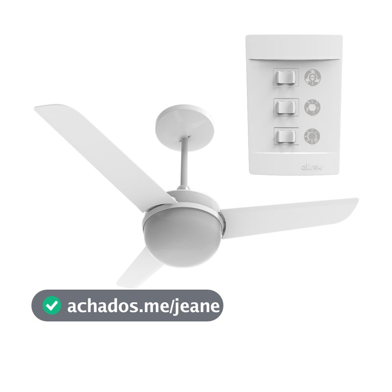 Ventilador de Teto Aliseu Alisclean com Controle de Parede