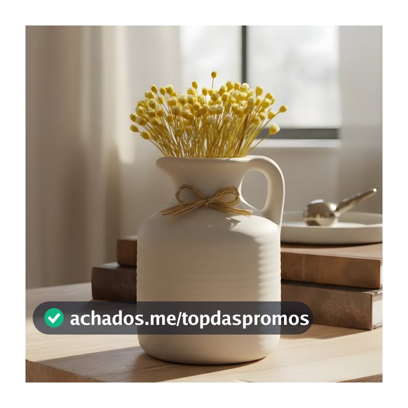Vaso Jarro Decorativo Em Ceramica Com Flores Secas