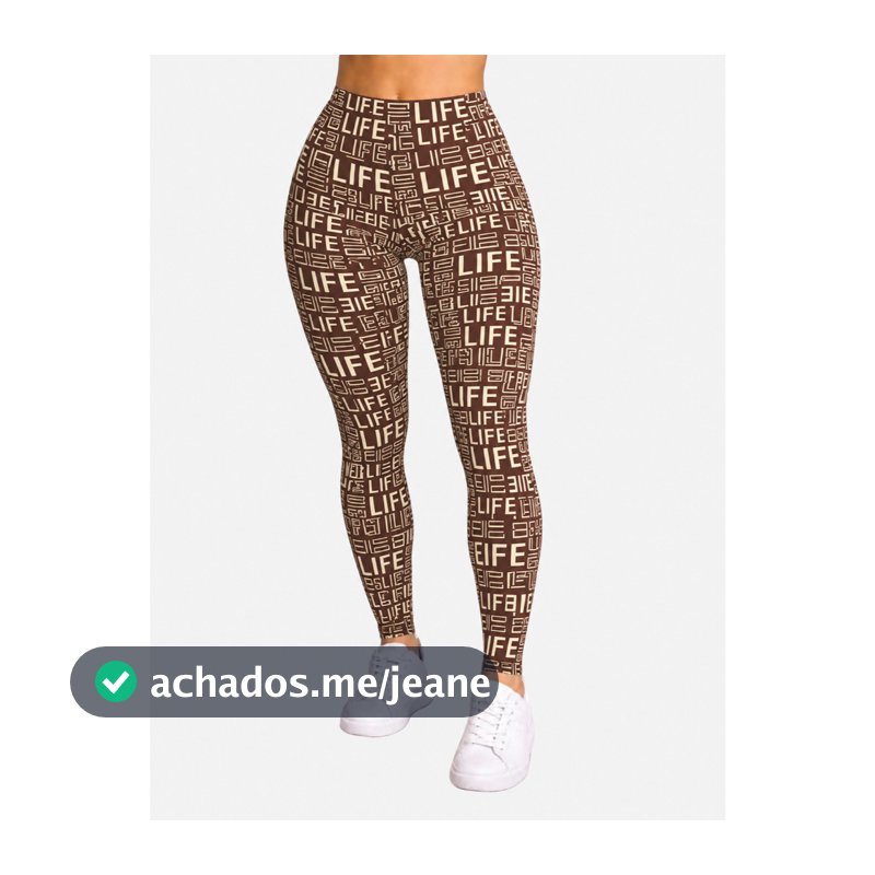 Calça Legging Feminina Estampada– Cós Alto, Poliamida, Confortável para Academia, Treino e Dia a Dia