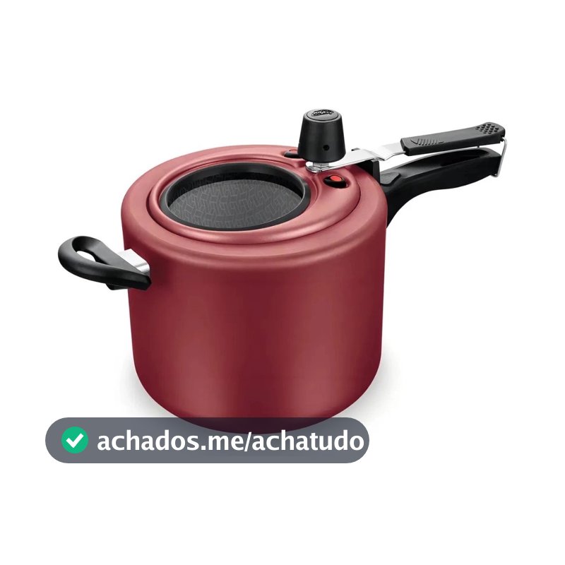 Panela de Pressão 4,5L Com Visor Fechamento Interno Antiaderente MTA CORES
