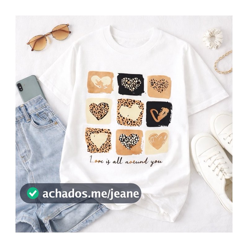 CAMISETA T-SHIRT FEMININA 100% ALGODÃO TENDENCIA MODA FEMININA