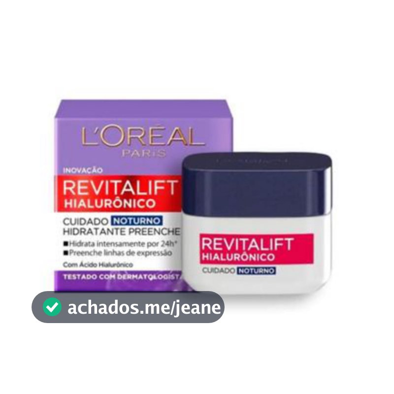 Creme Anti-idade Loreal Paris Revitalift Hialurônico Noturno
