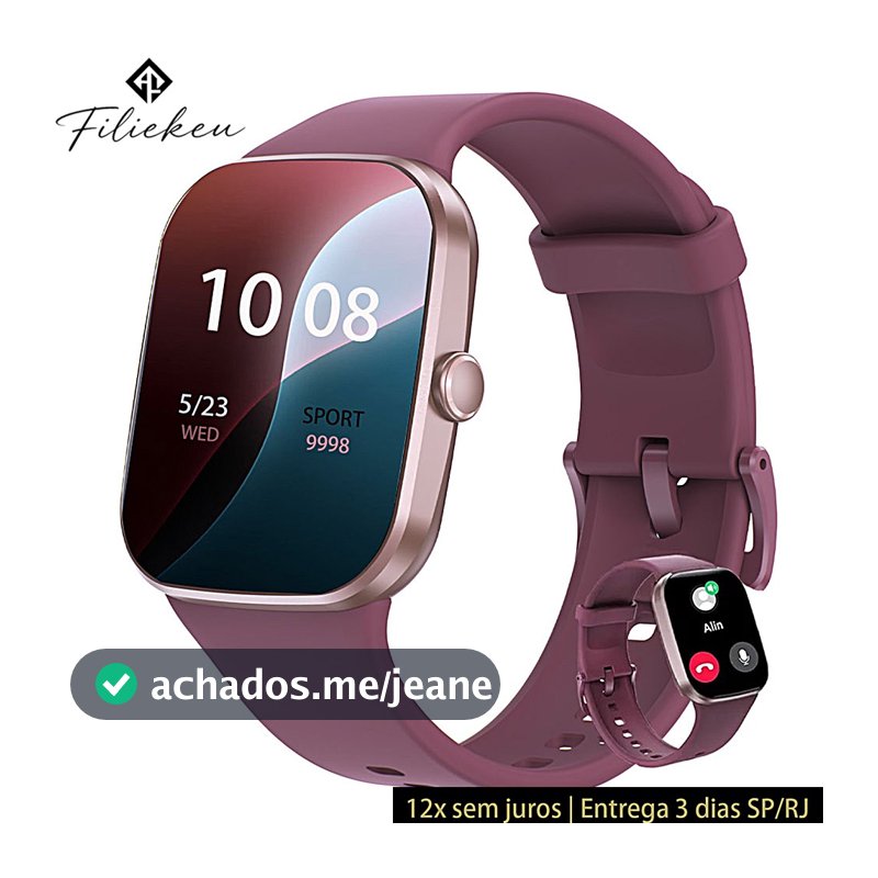 Smartwatch feminino TFT à prova d'água para esportes, monitoramento do sono e chamadas Bluetooth.