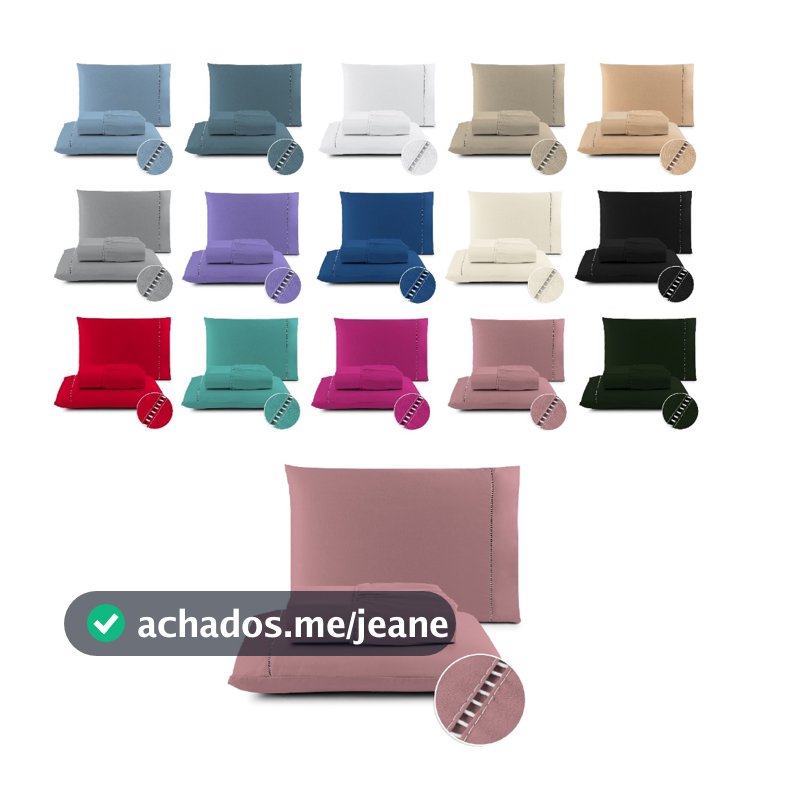 Kit Jogo De Cama Berço, Solteiro, Casal, Queen e King de 02 e 03 Pçs  Cores Promoção