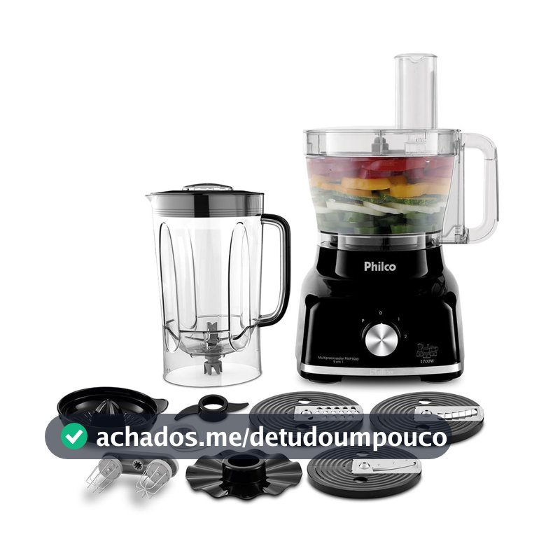 Multiprocessador Philco 1700W 9 em 1 Preto PMP1600P