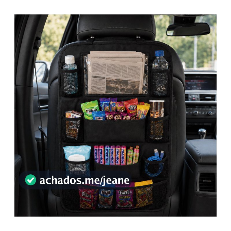 Expositor de Doces 10 Divisórias p/ Carro Uber/99/taxi/Indriver Banco Porta Treco Multiuso