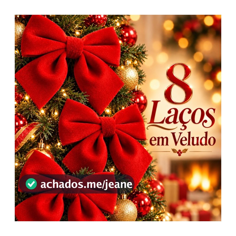 Kit Laço Vermelho Veludo Grande 15 cm Natal Árvore Decoração Natalino Dourado Premium de Luxo
