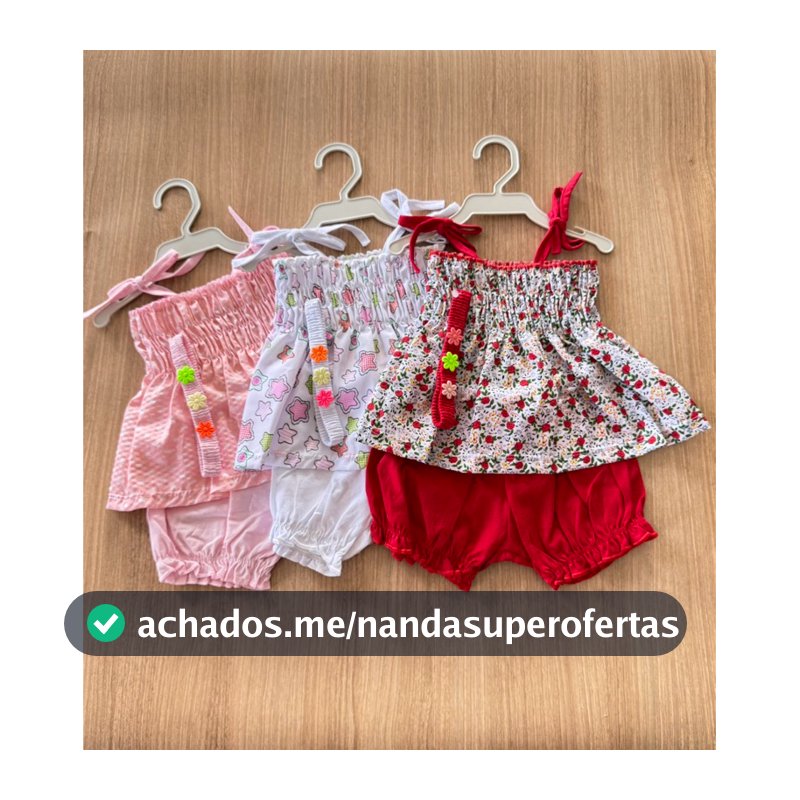 Roupa de Bebê Menina Kit com 3 conjuntos elastex 3 - 6 meses Estampas Sortidas