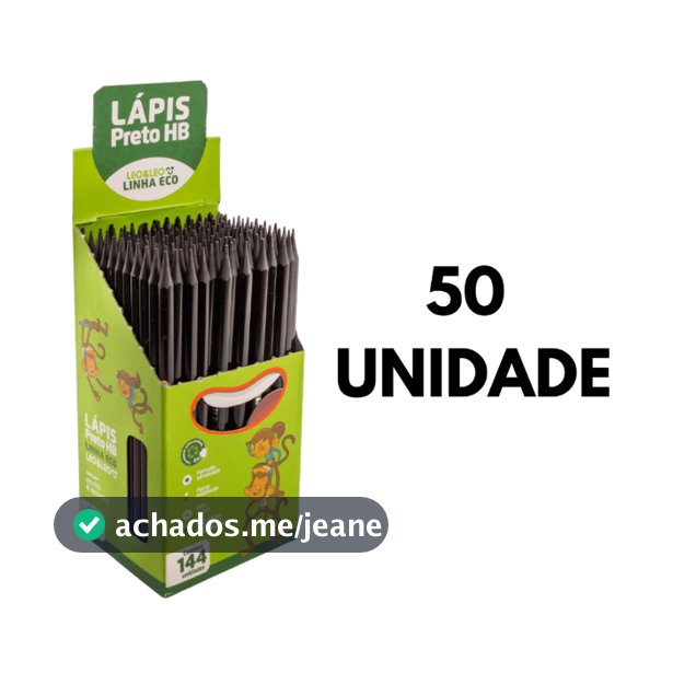 Kit 50 Lápis de Escrever Resina Sextavado Ecológico Preto Material escolar