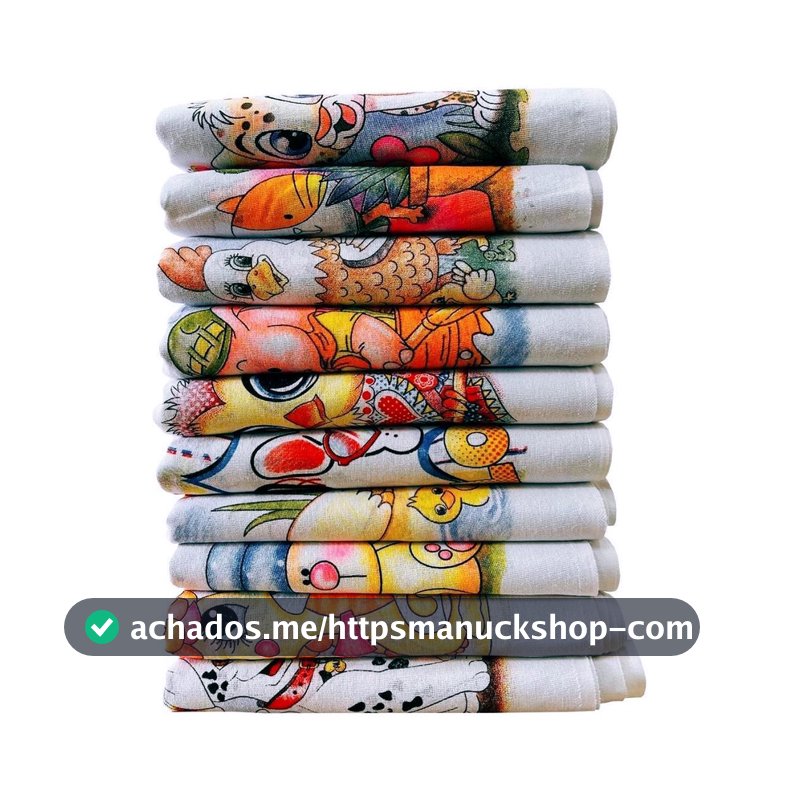 Pano De Prato Estampado Bainha Kit Com 10 Peças