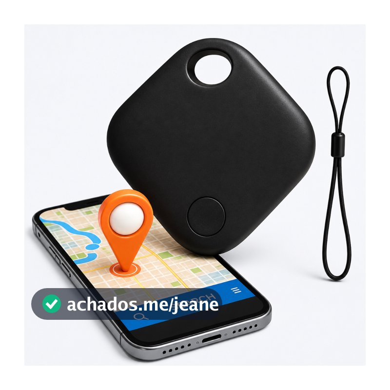 Mini Localizador Rastreador Smart Tag Gps Com Cordão Chaveiro Cor Preto Compatível Com Android