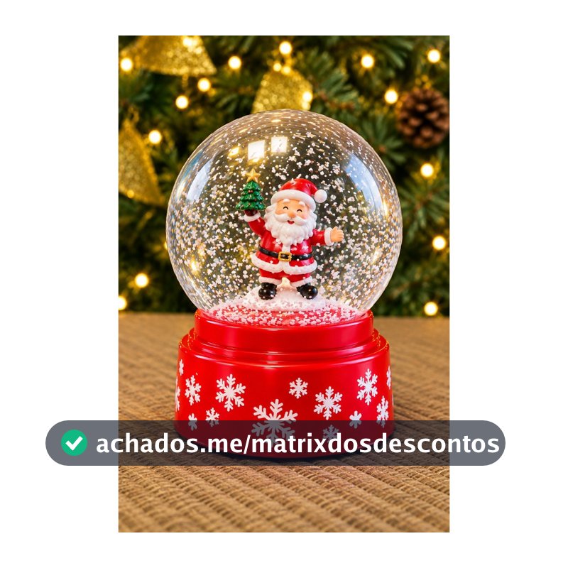 Globo de neve natal lanterna decoração natalina papai noel caixinha de música enfeite Led