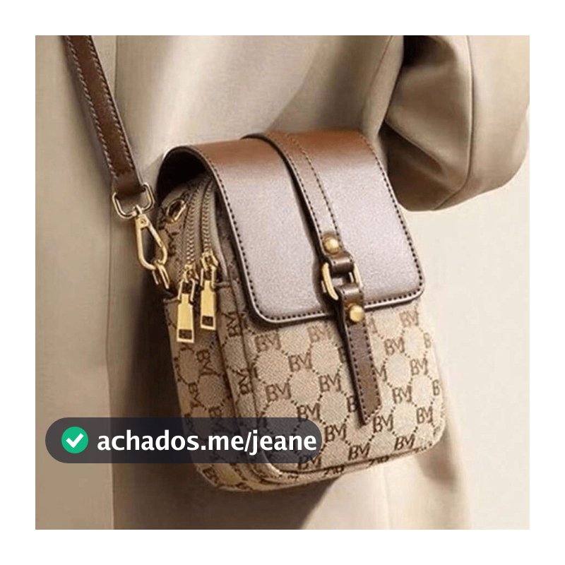 Bolsa transversal multifuncional com múltiplos bolsos, bolso para celular, orifício para fone de ouvido para mulheres co