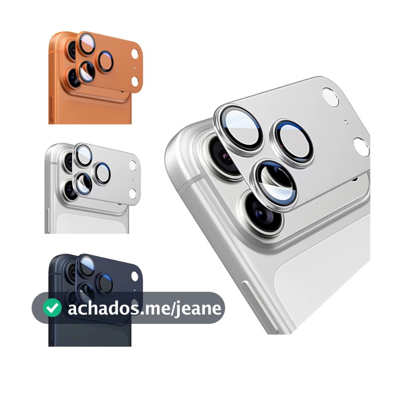 Protetor de Lente Câmera Metal para iPhone 17 17 Pro 17 Pro Max 17 Air 18 Pro 18 Pro Max Anti Risco HD