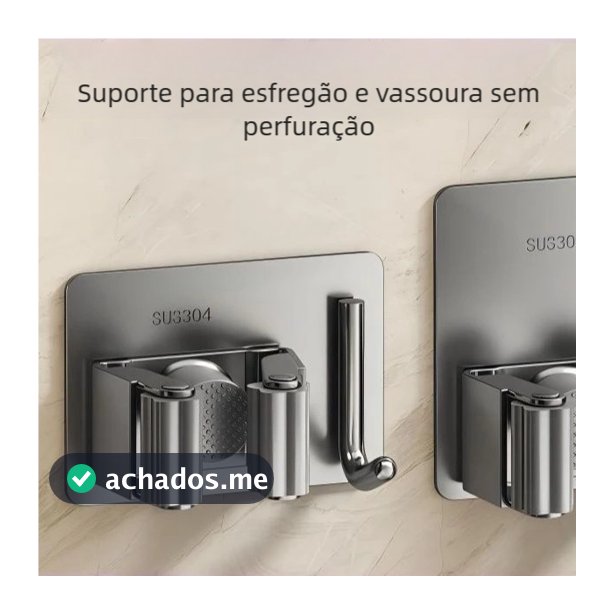 1 Gancho Suporte para Vassoura e Rodo - Pendurar na Parede
