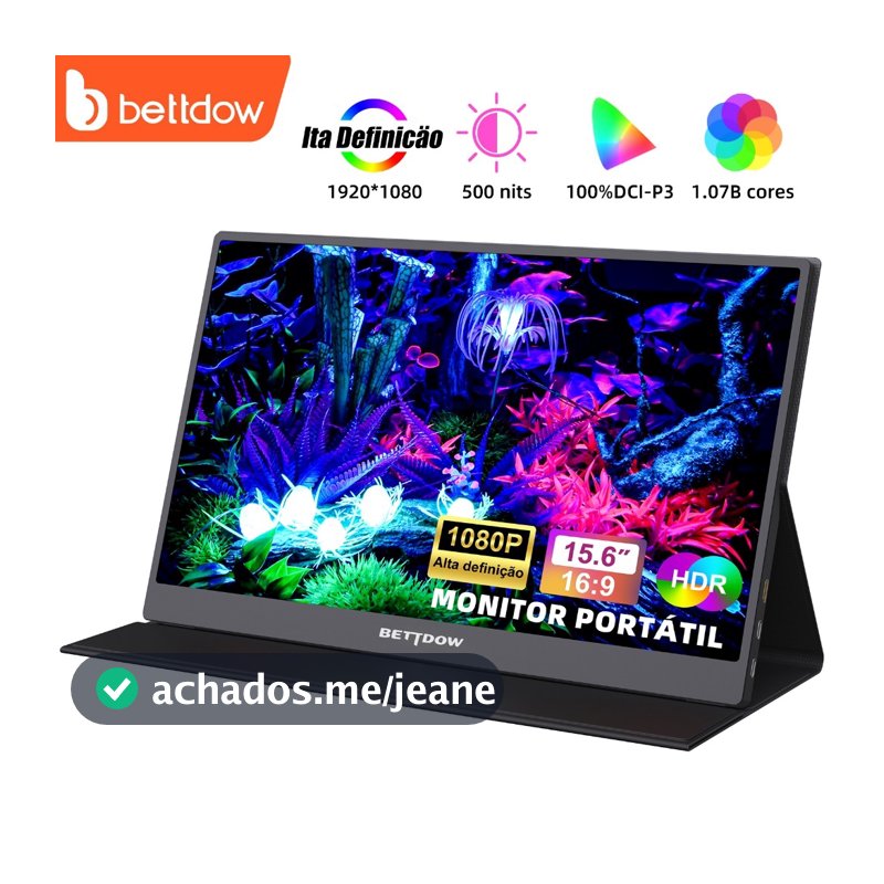 BETTDOW  Monitor Portátil para laptop 15.6 ''19201080p 4k fhd ips monitor portátil para ipad/pc/mac/telefone/switch/ps4