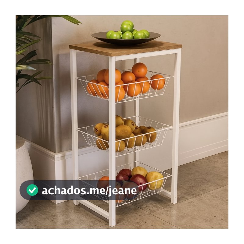 Fruteira de chão cozinha Multiuso 3 Cestos Deslisantes suporta Microondas Forno Bebedouro De Agua