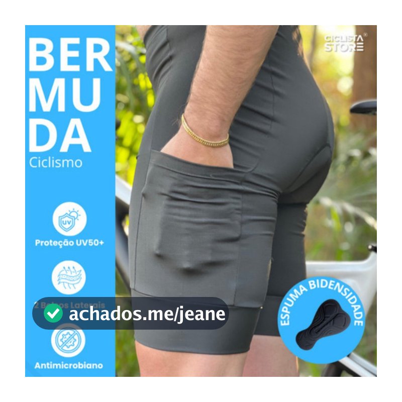 Bermuda ciclismo masculina Pro Tour Classic Forro em espuma com bolsos