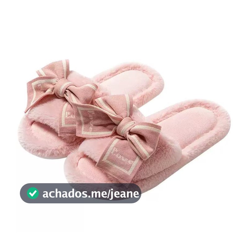 Pantufa Aberta com Laço Modelo Luxo para Meninas | Super Macio, Confortável e Elegante