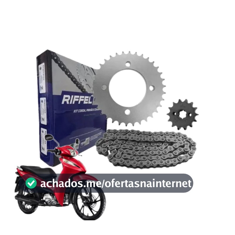 Kit Relação Tração Transmissão Honda Biz 110 125 2005 à 2025 Original Riffel