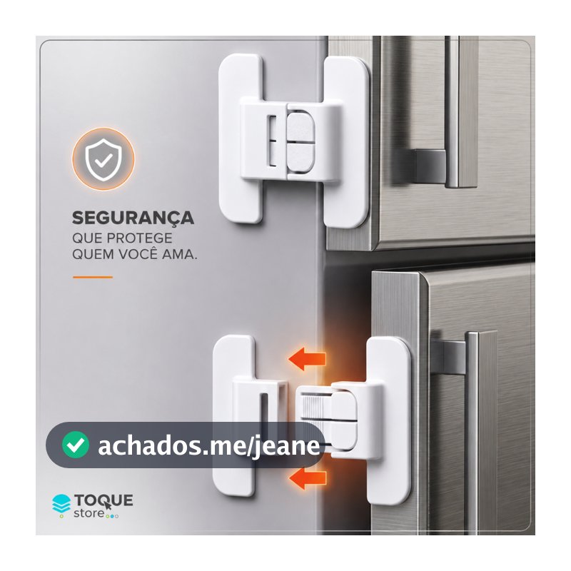 Trava Geladeira Segurança Crianças - Fechadura Antiabertura Bebê Armário Porta | Multiuso