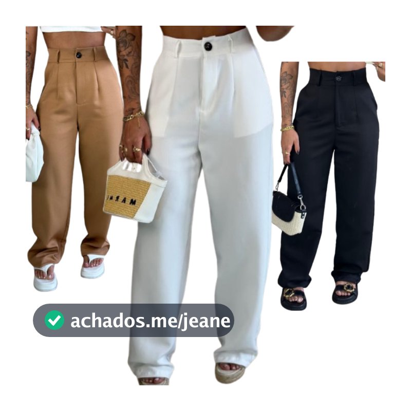 Calça social feminina alfaiataria moda blogueira moda gringa elegante premium