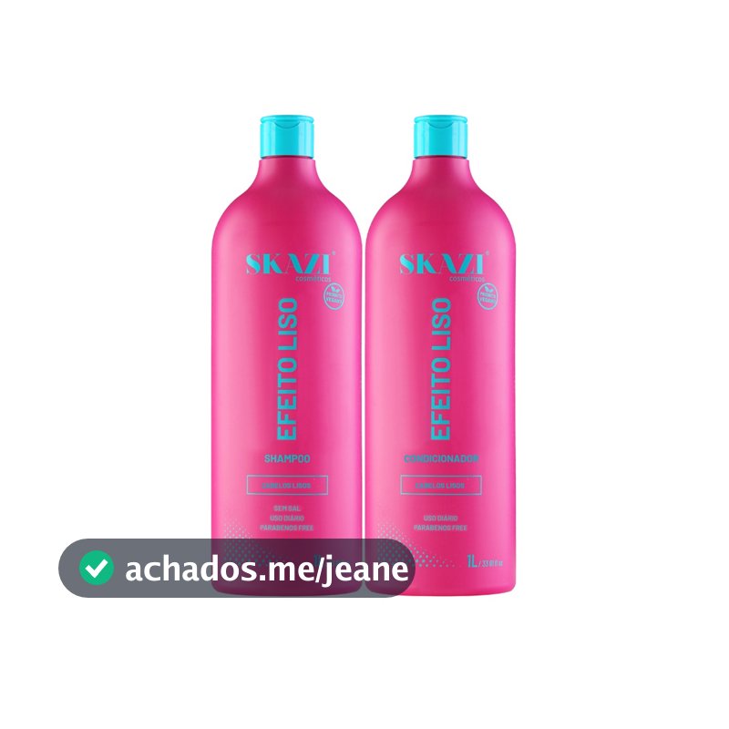 Kit Skazi Vegano Shampoo E Condicionador Efeito Liso 1 Litro