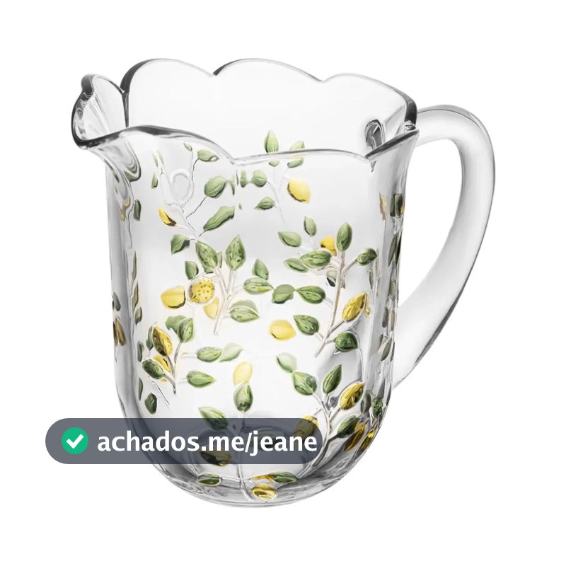 Jarra Limão Siciliano Hand Painting 1,5l Cristal Lyor