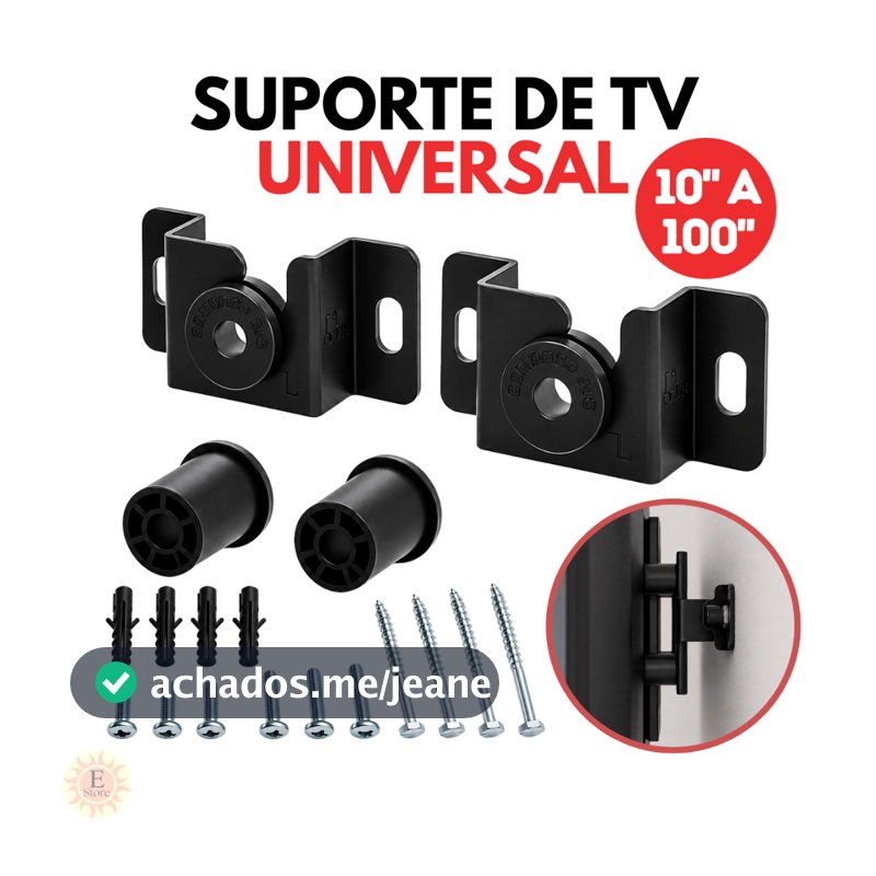 Suporte Universal Para TV e Monitor Fixo Parede 10 a 100 Polegadas