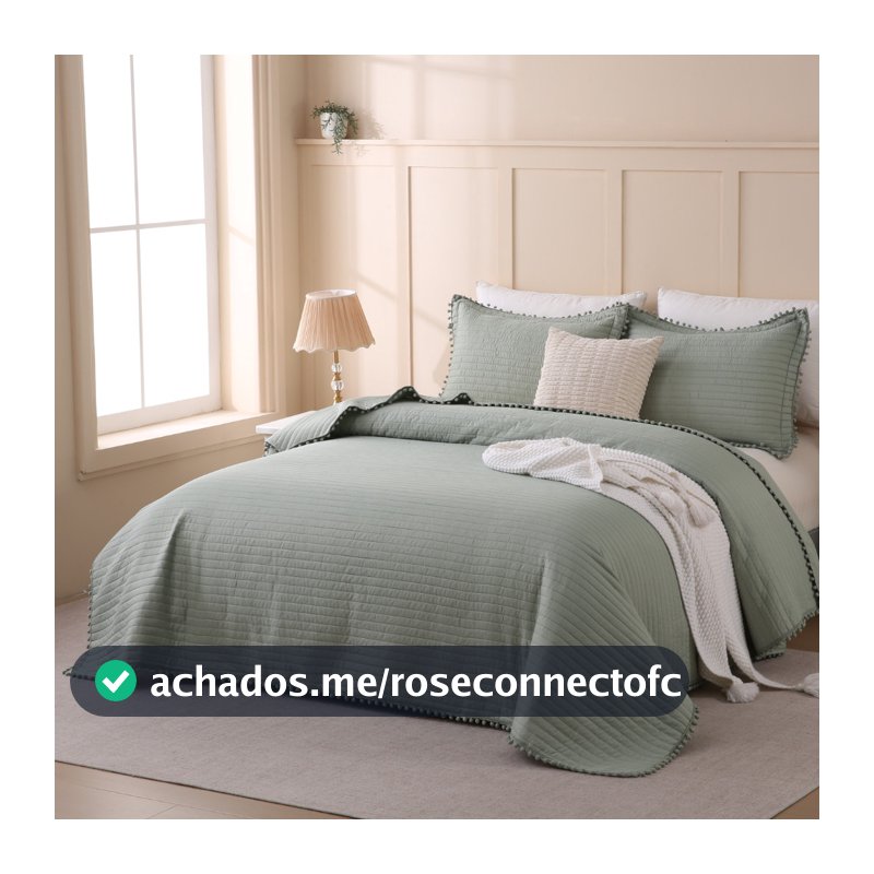 Kit Colcha Cobre Leito Pompeia 3 peças Dupla Face 300 Fios Elegante Tamanhos Variados