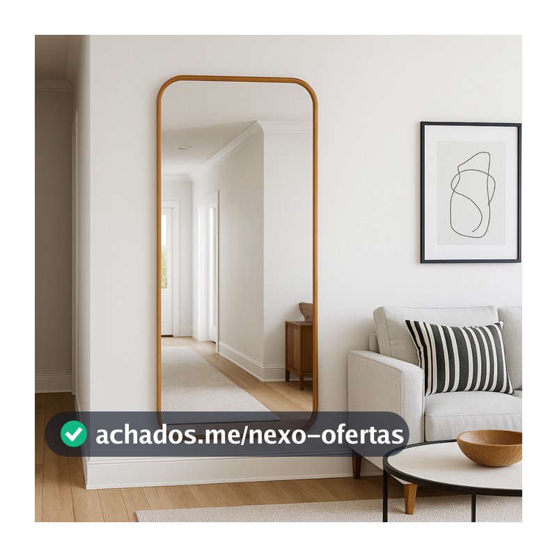 Espelho Orgânico Retangular 53x110cm Grande Moderno Decorativo Para Parede Sala Quarto Banheiro