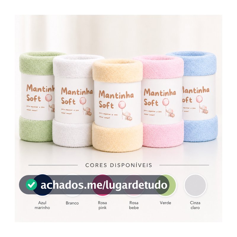 Kit 5 Mantas Cobertor Bebe Multiuso Microfibra 1,10x0,80 Cores Diversas