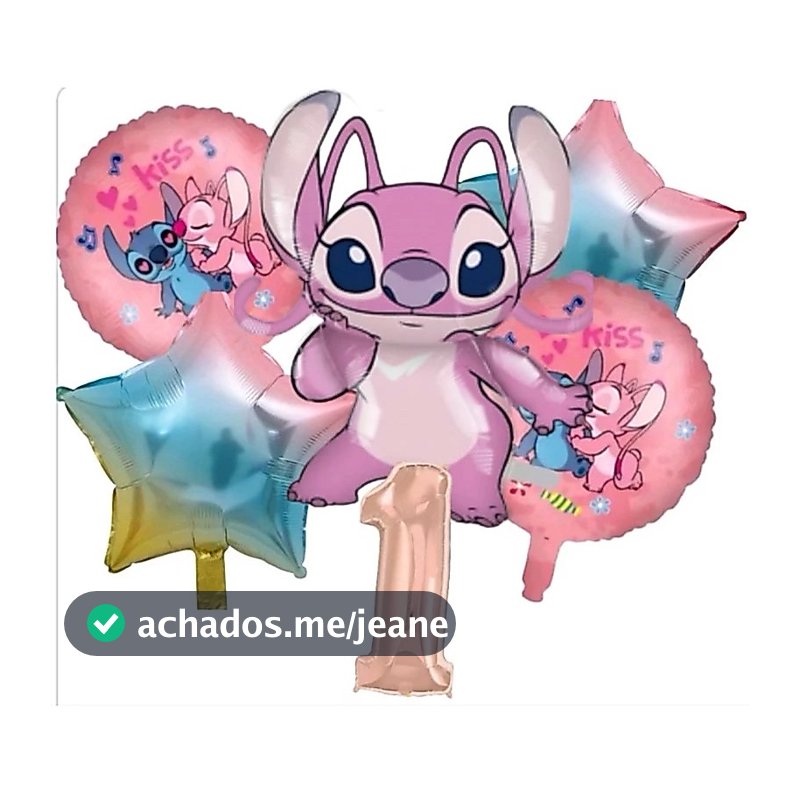 Kit C/6 Balão Metalizado Angel E Lilo Stitch