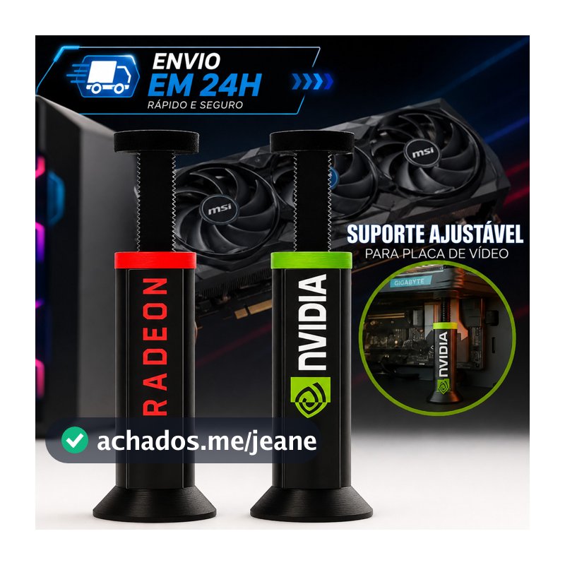 Suporte para Placa de Vídeo GPU Ajustável Nvidia e Radeon Universal