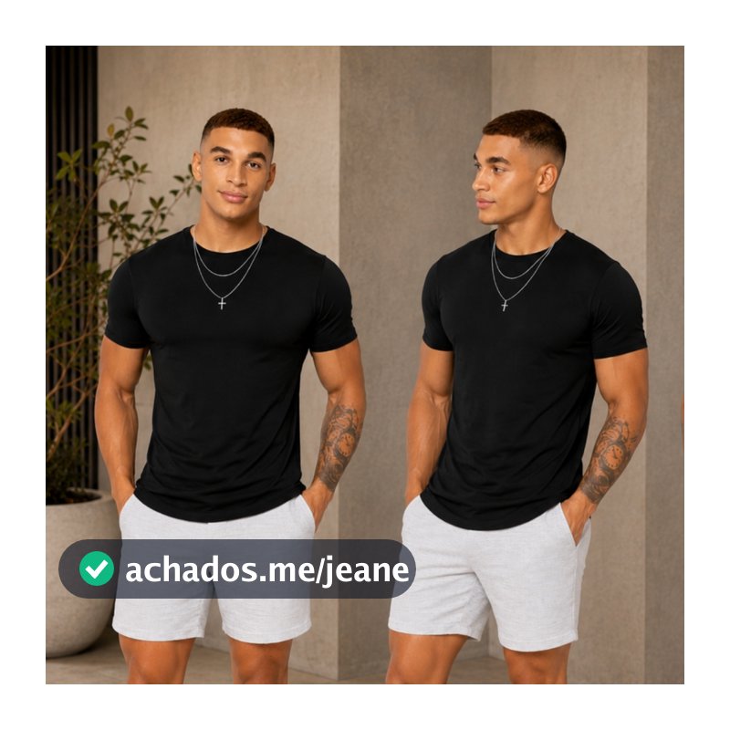 Camiseta Masculina Básica 100% Algodão Lisa Casual Confortável Manga Curta Premium