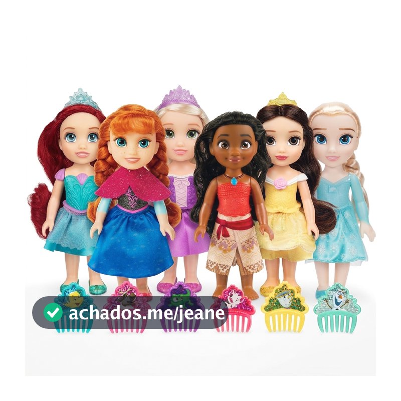 Bonecas Princesas Articulada com Pente Luxo Disney