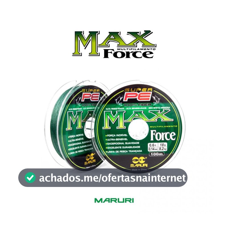 Linha de Pesca Multifilamento 4X Max – 4 Fios – Verde 100m – Alta Resistência (Várias Medidas)