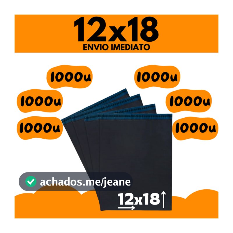 Envelope De Envio 12x18 1000 unidades Embalagem Segurança 12x18 Correios 1000 unidades