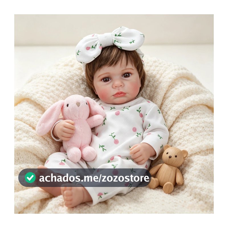 Bebê Reborn 48cm Silicone Bonecas Loulou Infantil Menina Pode dar Banho