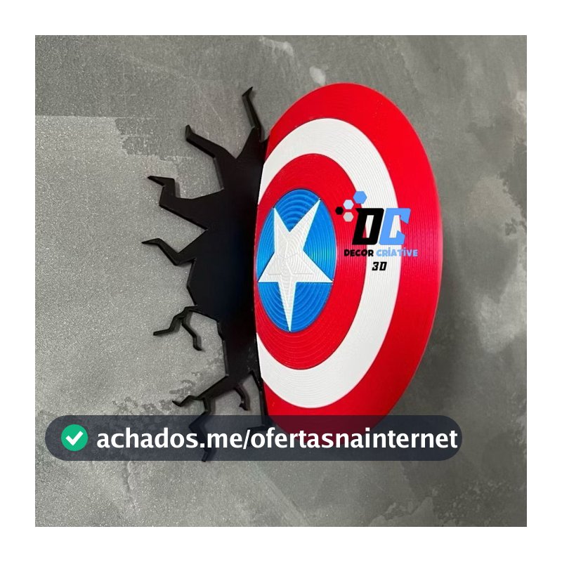 Escudo Decorativo Capitão América Vingadores - Item de Decoração - Impressão 3D