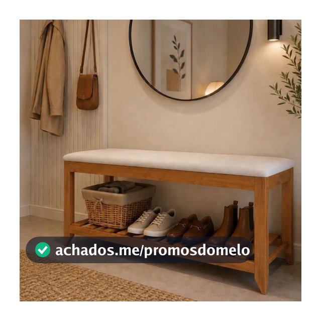 Banco para Hall de Entrada com Sapateira em Madeira