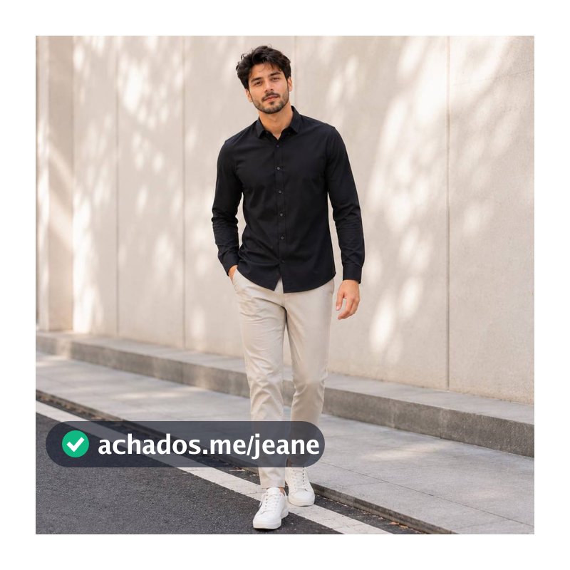 Camisa Social Masculina Manga Longa Slim Fit Elastano com Botão Tecnológica Anti Suor